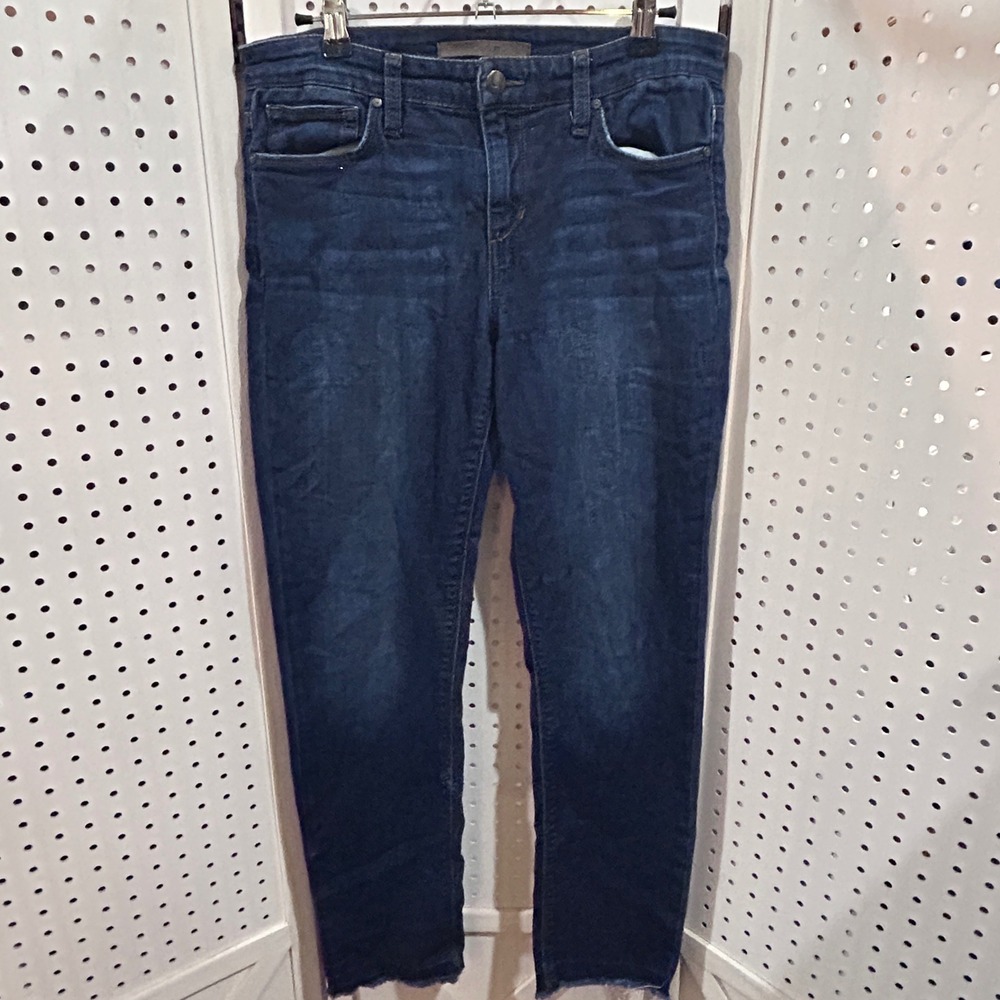 Joe's Jeans Dark‎ Wash Distressed Frayed Hem Skinny Jeans Women's Size 28